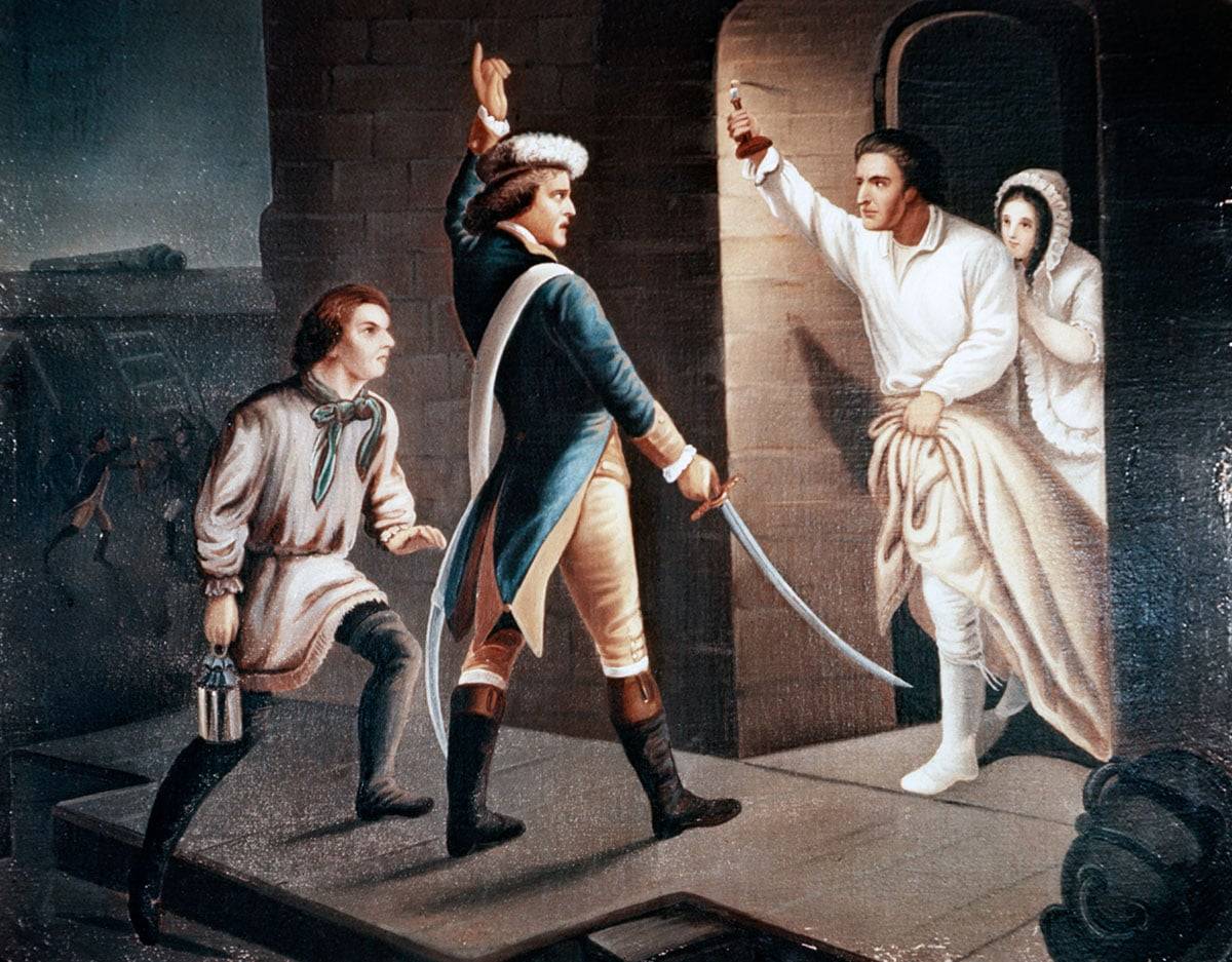 Capture of Fort Ticonderoga by Ethan Allen and the Green Mountain Boys by artist Frederick Coffay Yohn.